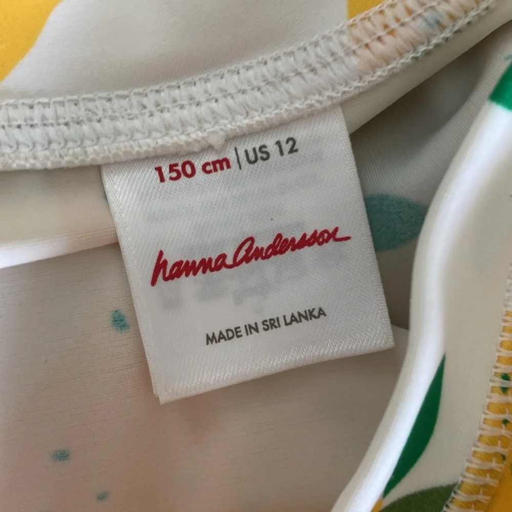 Hanna Andersson 12 Kids Lemon Print Rashguard